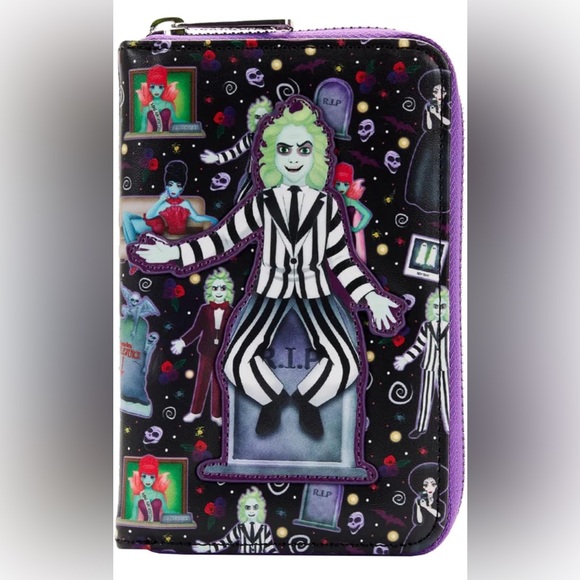 Loungefly Beetlejuice Icons Vegan Leather Mini Backpack & Wallet Set -NWT - Picture 13 of 13
